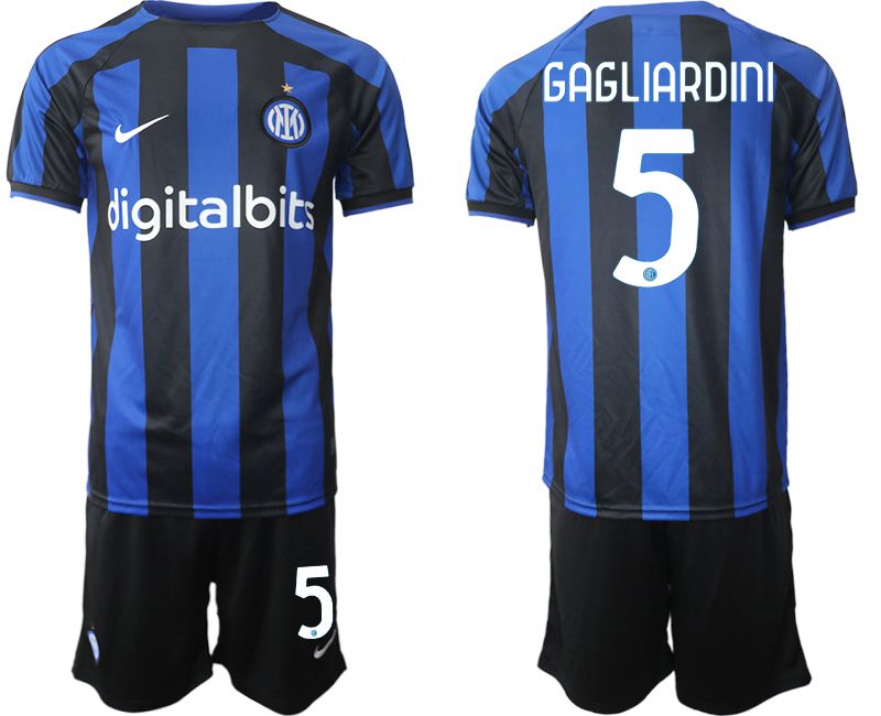 Men 2022-2023 Club Inter Milan home blue #5 Soccer Jersey